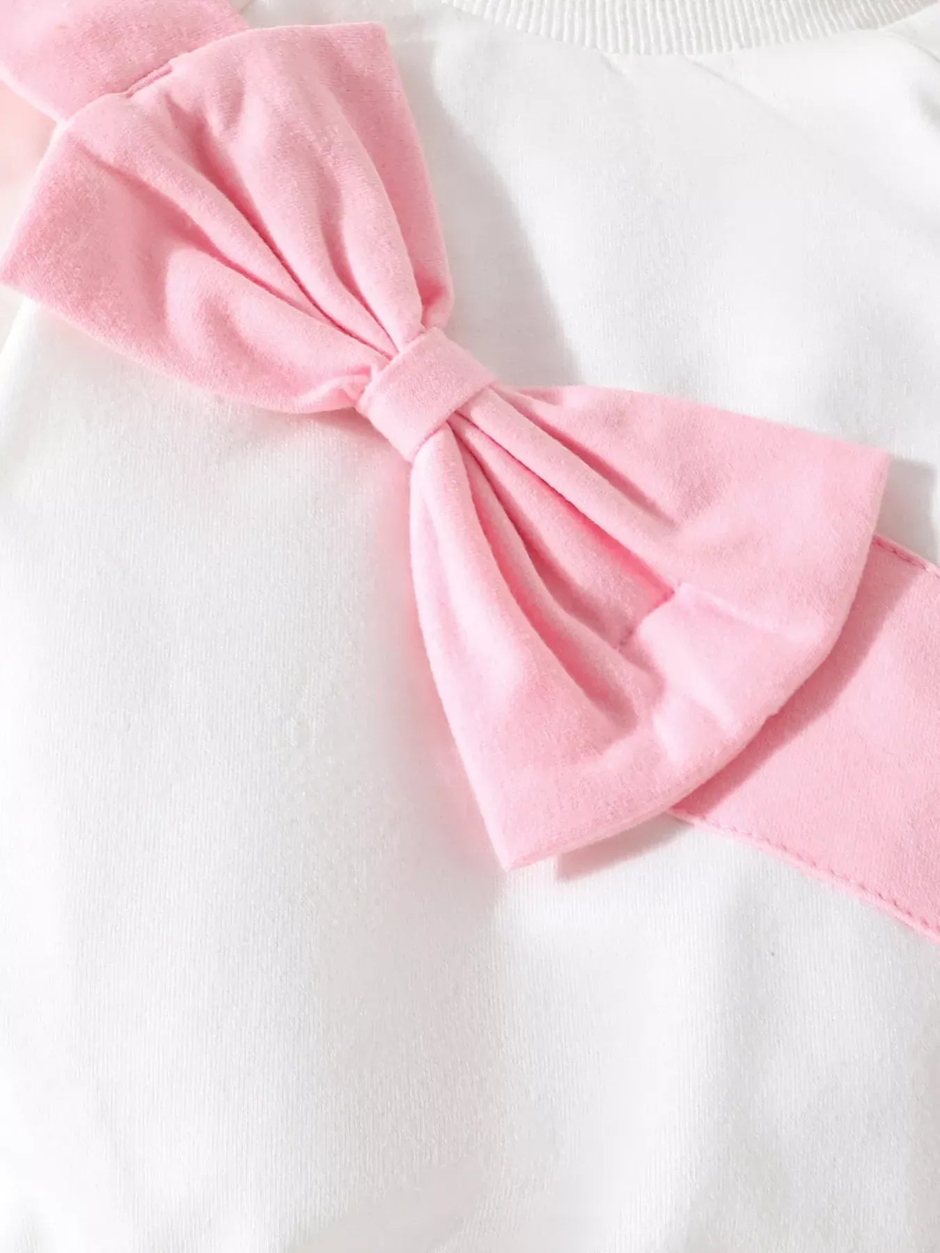 Trendsi Children's Bow Decor Long Sleeve Baby One-Piece Bodysuit