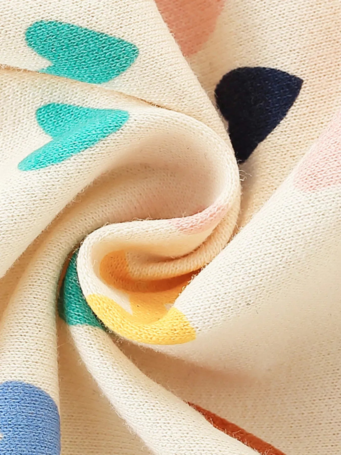 Trendsi Children's Heart Print Ruffle Hem Long Sleeve Top