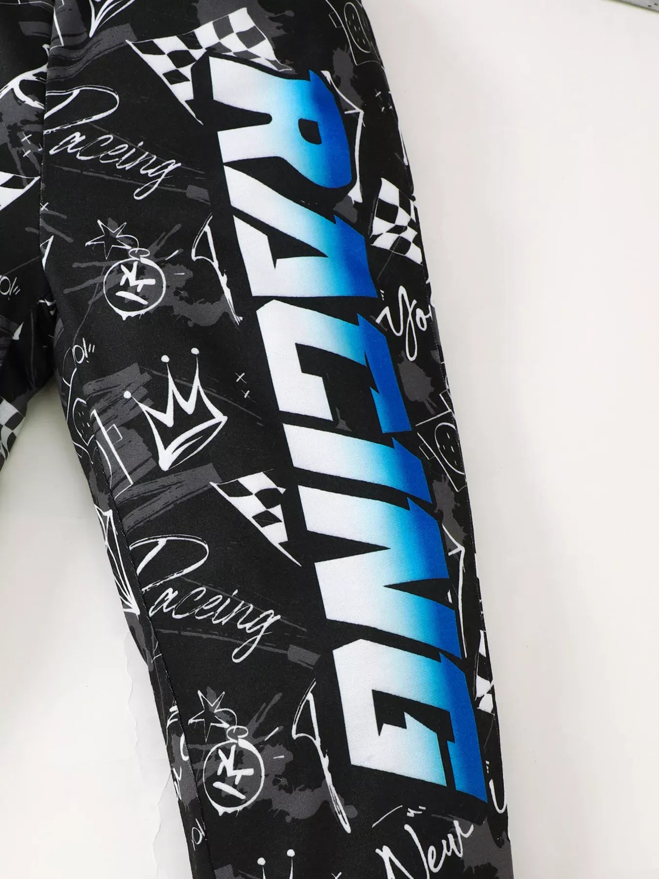 Trendsi Children's Racing Car Print Long Sleeve Sweatshirt and Pants Set