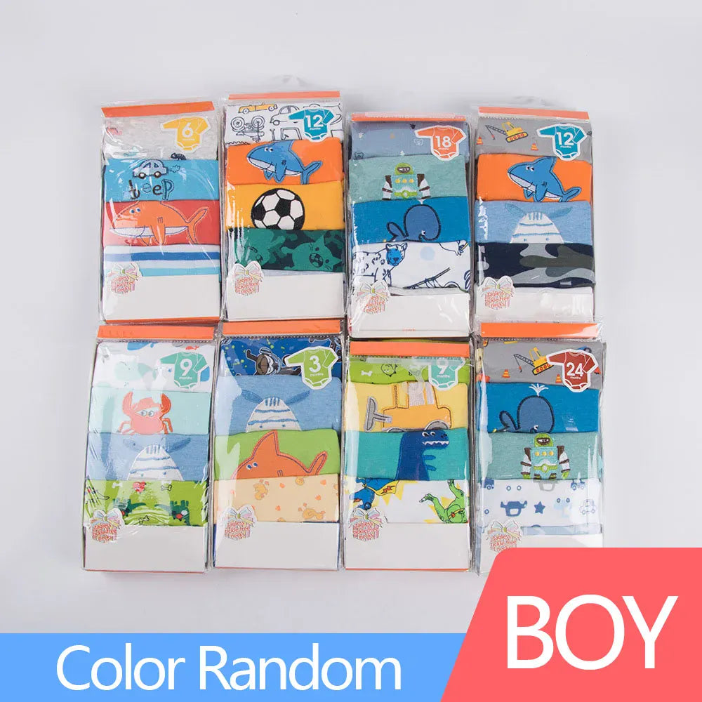 Trendy Kids Apparel Kids Clothing 5Pcs Cotton Baby Bodysuits