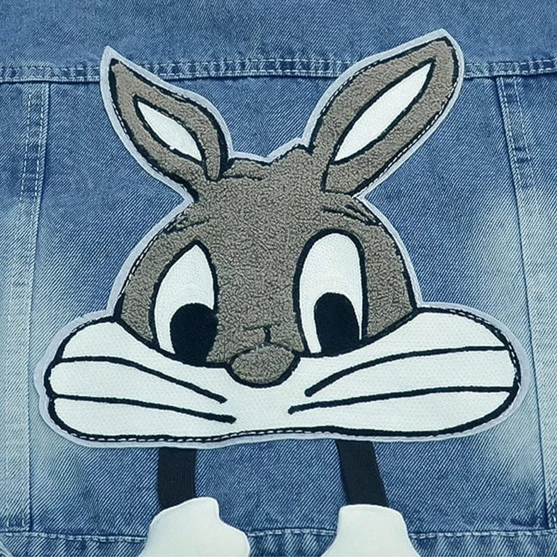 Trendy Kids Apparel Kids Clothing Girls Denim Rabbit Jacket