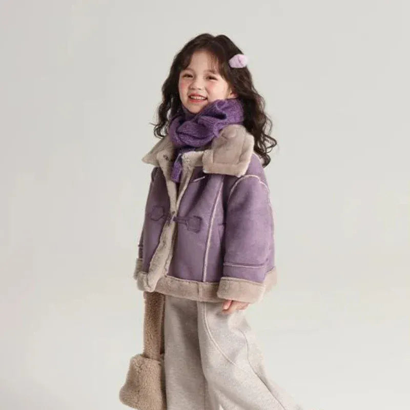 Trendy Kids Apparel Kids Clothing Girls Horn Toggle Coat