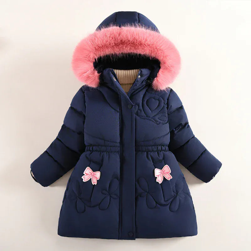 Trendy Kids Apparel Kids Clothing Girls' Warm Hooded Winter Parka
