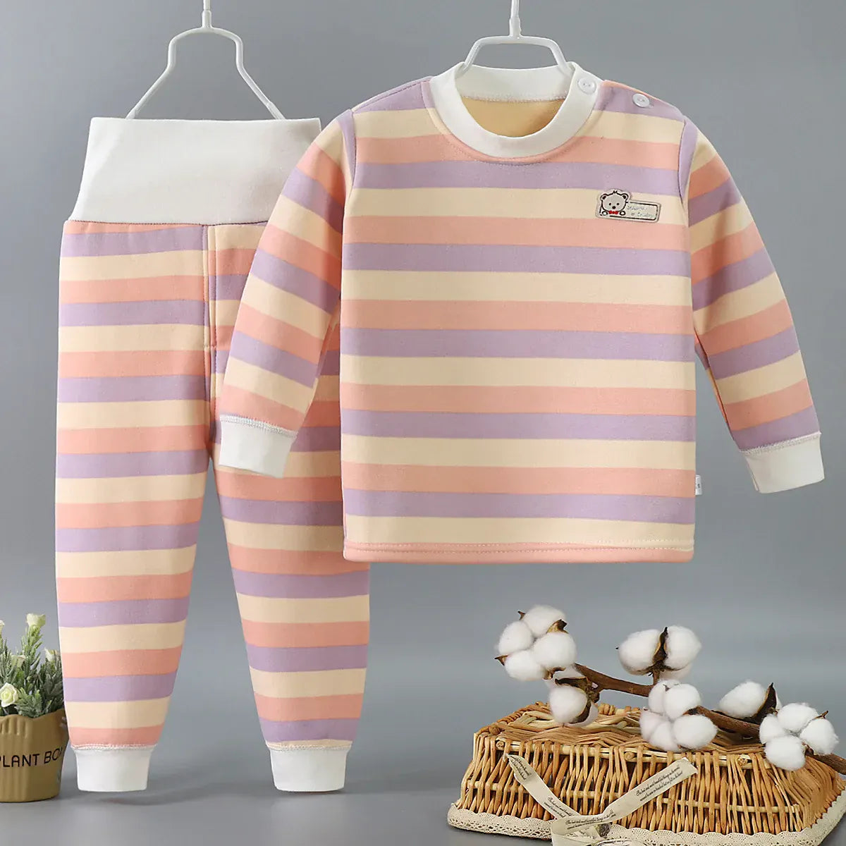 Trendy Kids Apparel Kids Clothing Thicken Warm Plush Children Unisex Sets