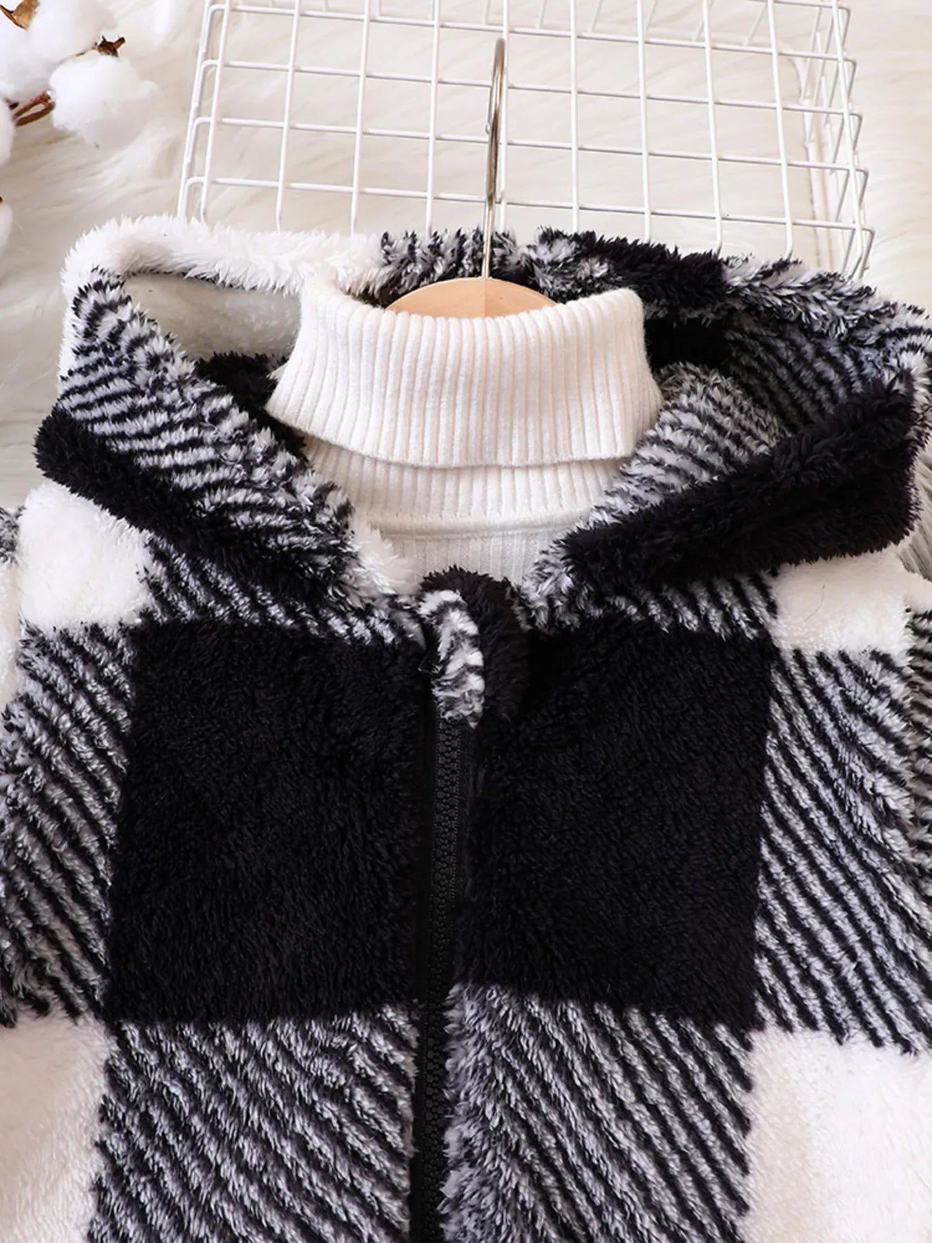 Trendy Kids Apparel US Kids Clothing Children's Cozy Plaid Hooded Fleece Jacket