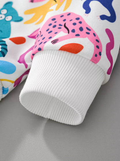 Trendsi Children's Animal Print Crew Neck Sweatshirt