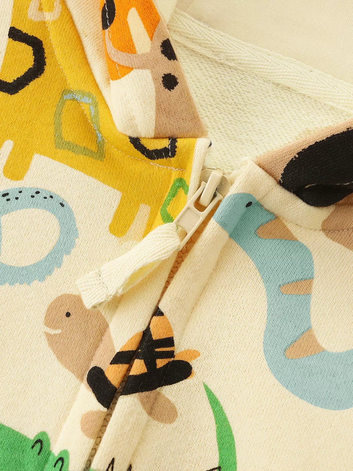 Trendsi Children's Animal Print Zip-Up Hoodie