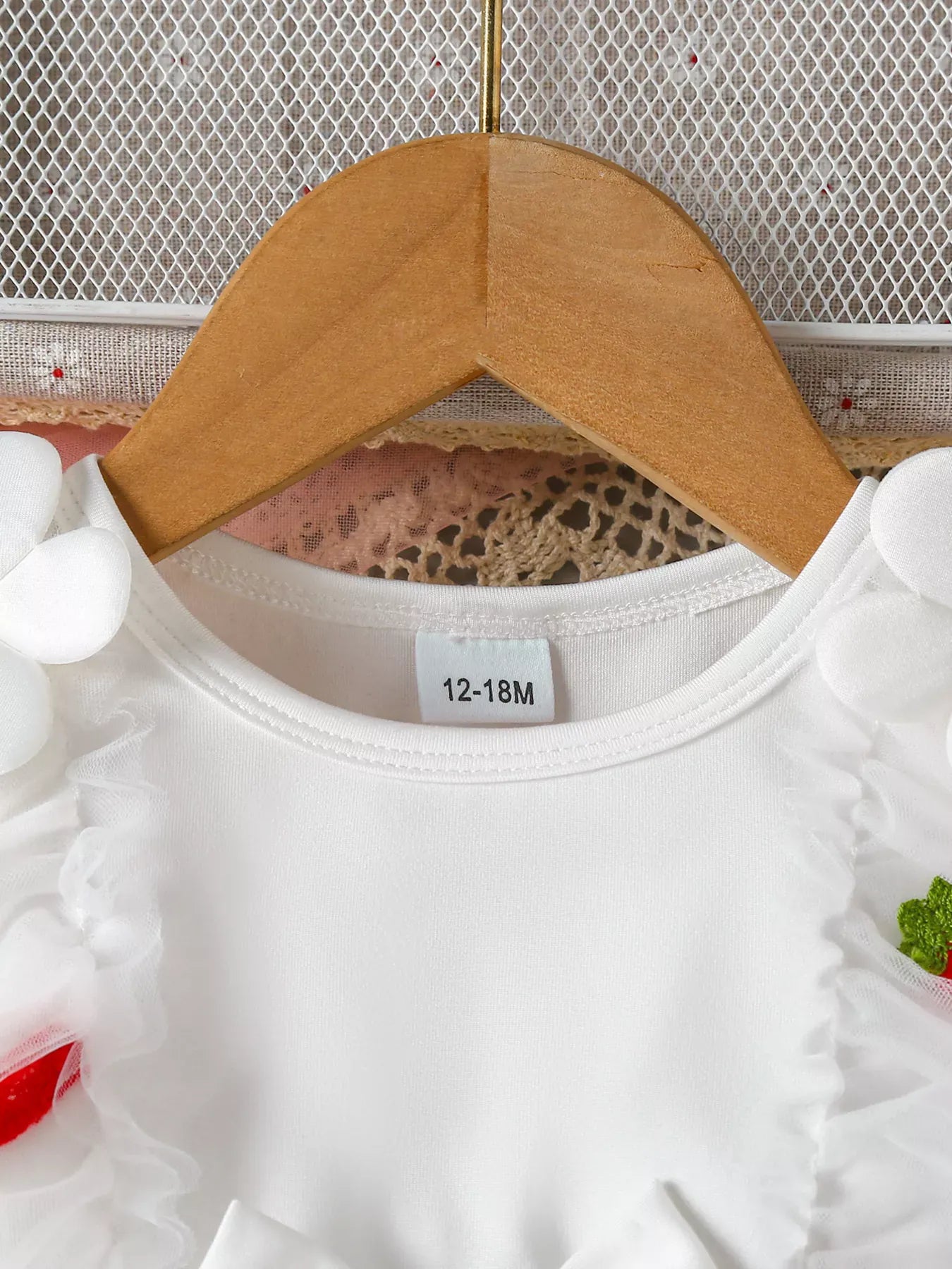 Trendsi Children's Bow Decor Ruffle Trim Dress