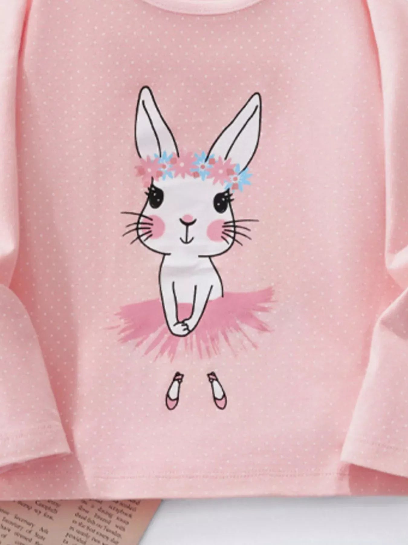 Trendsi Children's Bunny Ballerina Graphic Long Sleeve T-Shirt