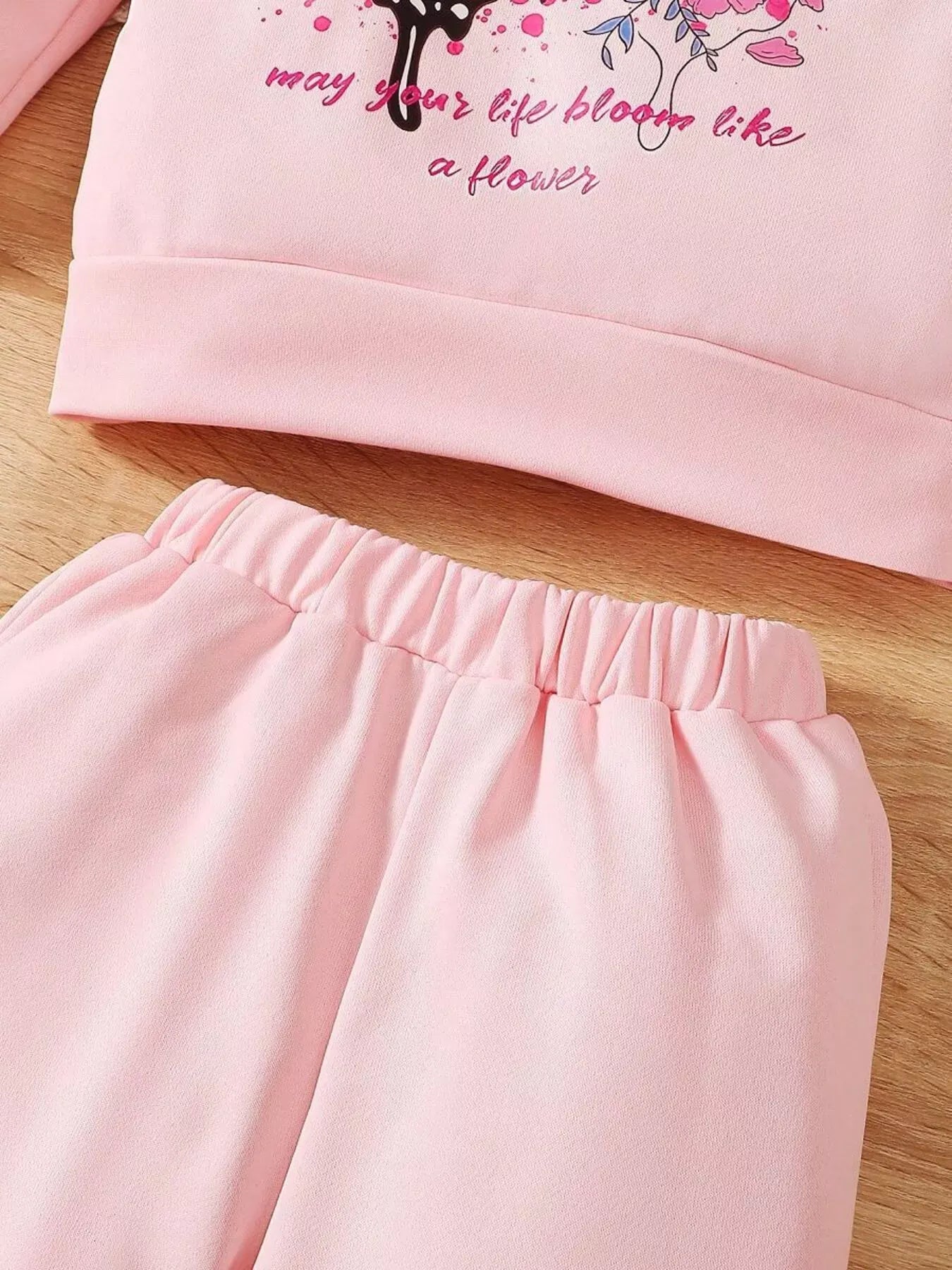 Trendsi Children's Butterfly Flower Hoodie & Pants Set