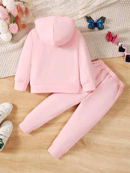 Trendsi Children's Butterfly Flower Hoodie & Pants Set