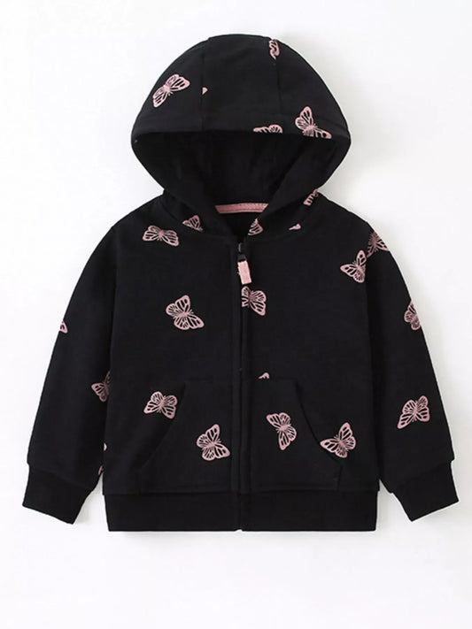 Trendsi Children's Butterfly Zip-Up Hoodie