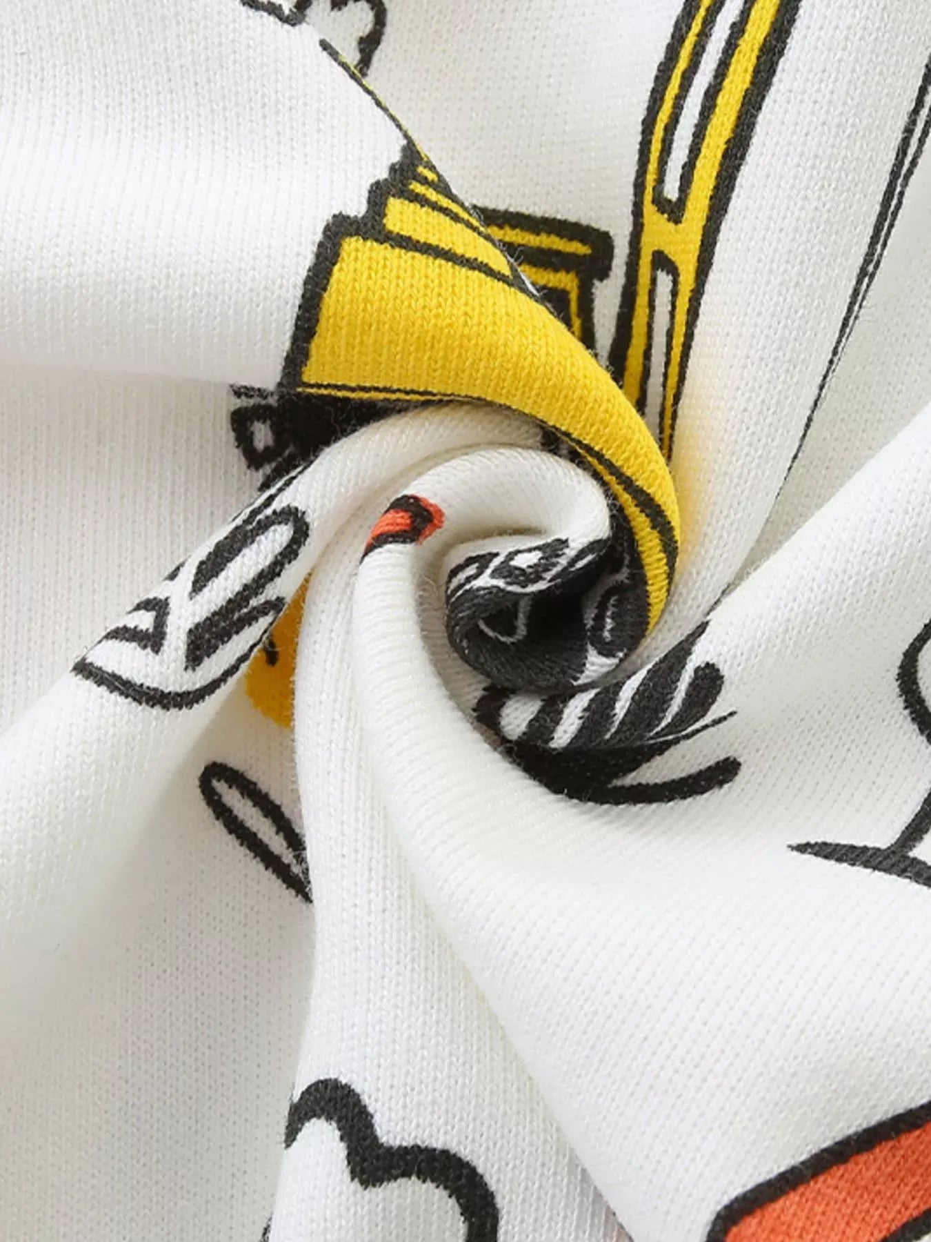 Trendsi Children's Cartoon Construction Vehicle Print Zip-Up Jacket