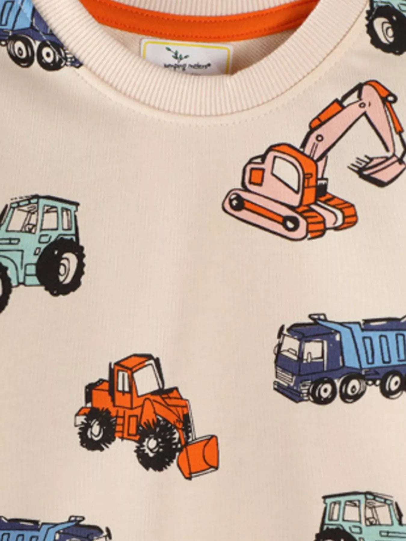Trendsi Children's Cartoon Vehicle Print Crew Neck Sweatshirt