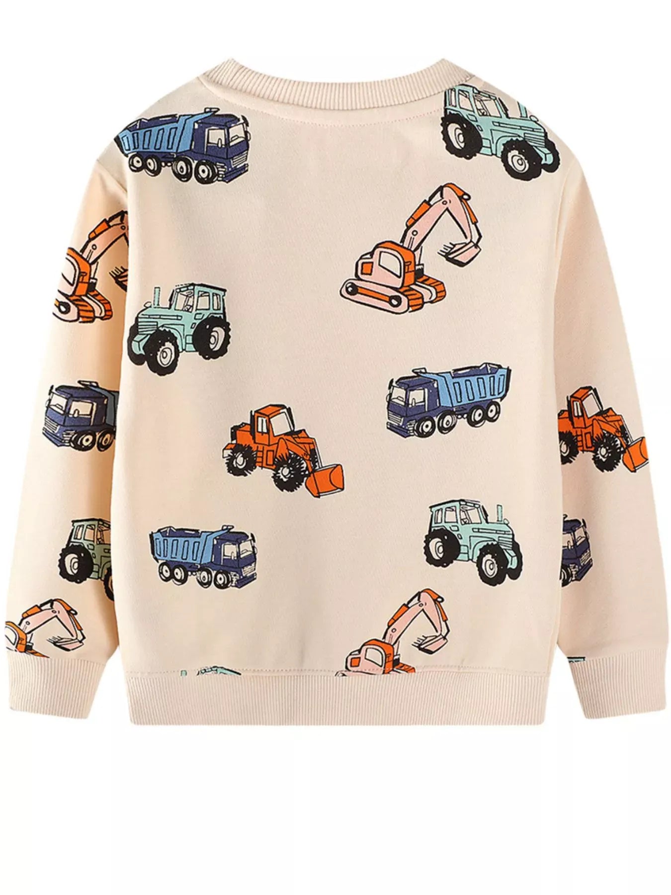 Trendsi Children's Cartoon Vehicle Print Crew Neck Sweatshirt