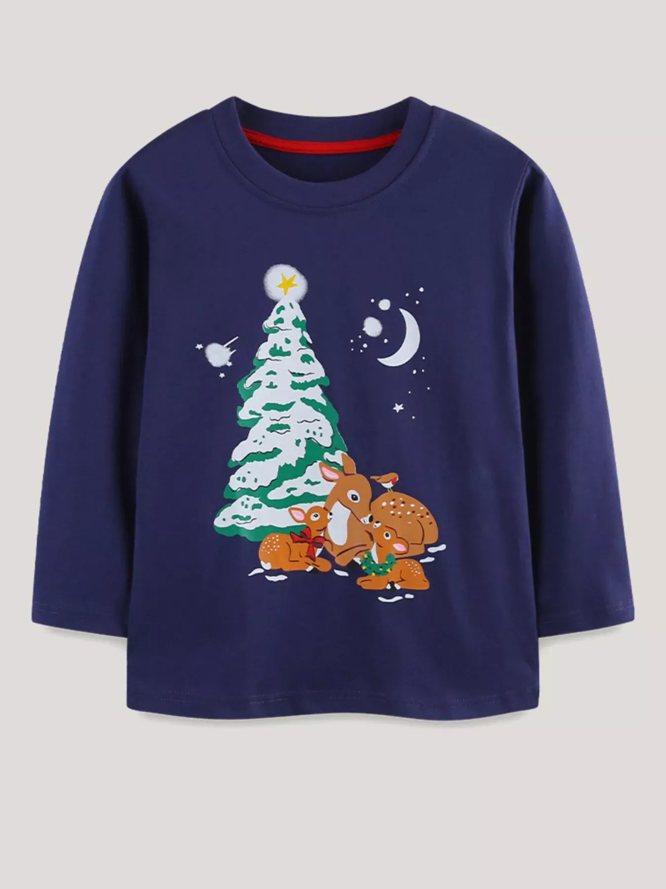 Trendsi Children's Christmas Deer Graphic Long Sleeve T-Shirt