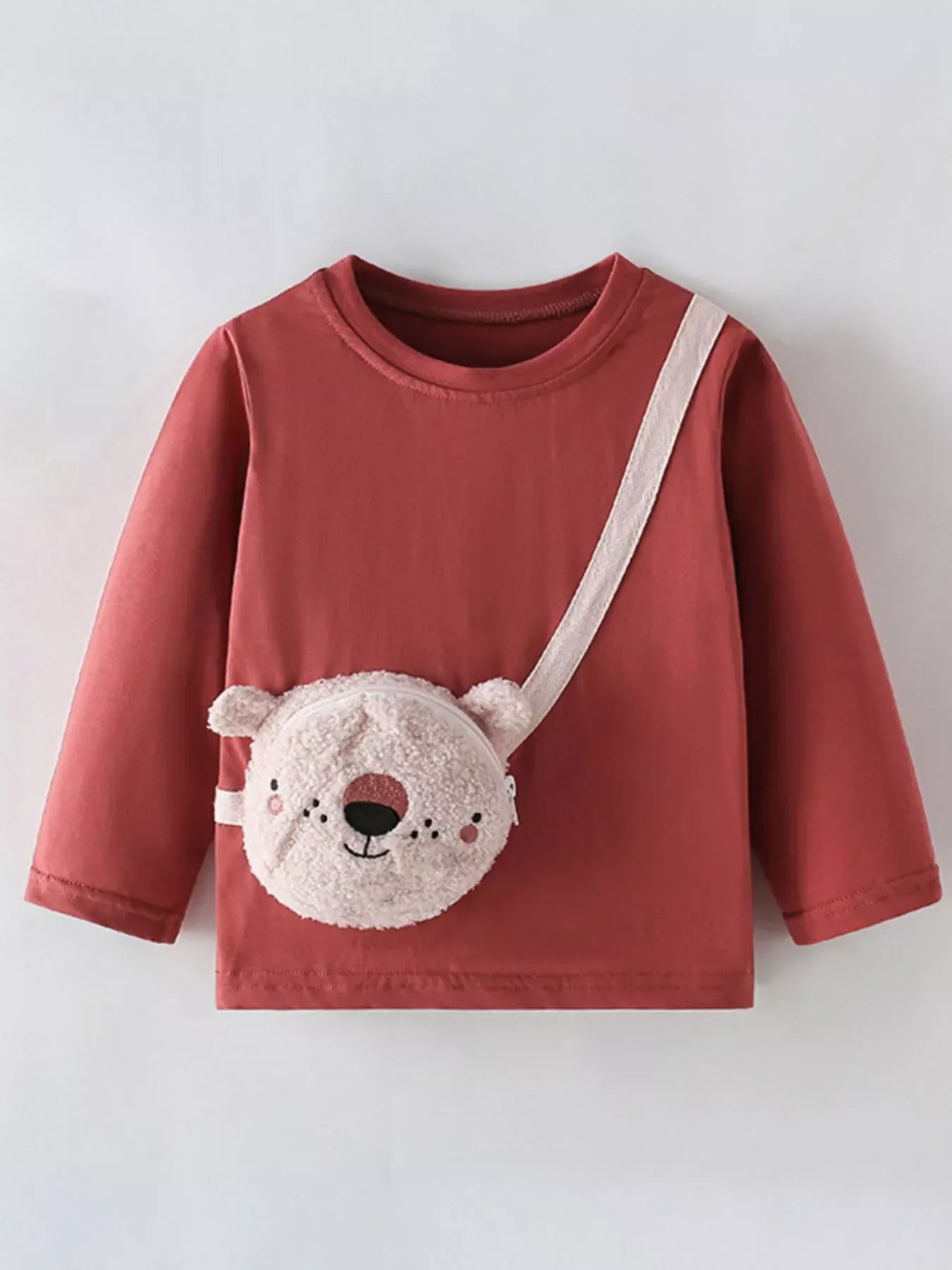 Trendsi Children's Cute Bear Bag Long Sleeve T-Shirt