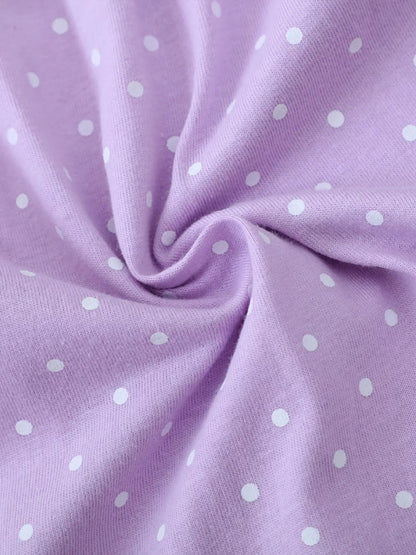 Trendsi Children's Dinosaur Embroidered Polka Dot Dress