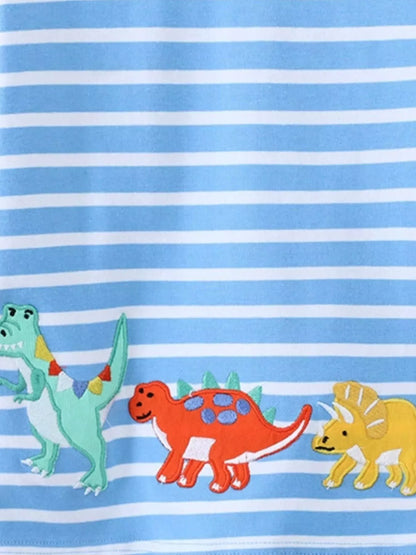 Trendsi Children's Dinosaur Striped Long Sleeve T-Shirt