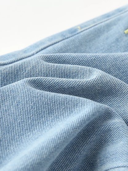 Trendsi Children's Embroidered Cartoon Pattern Elastic Waist Jeans