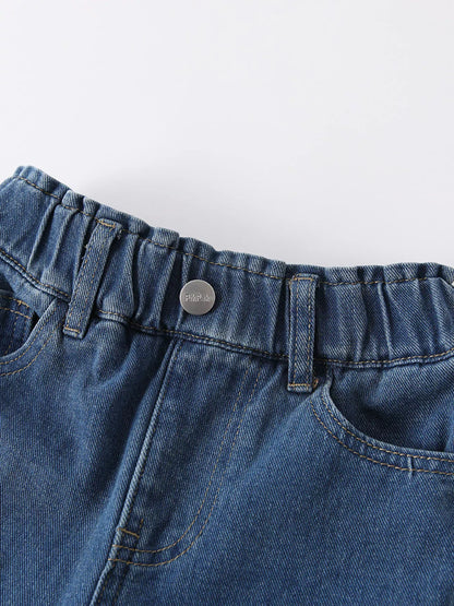 Trendsi Children's Floral Applique Elastic Waist Jeans