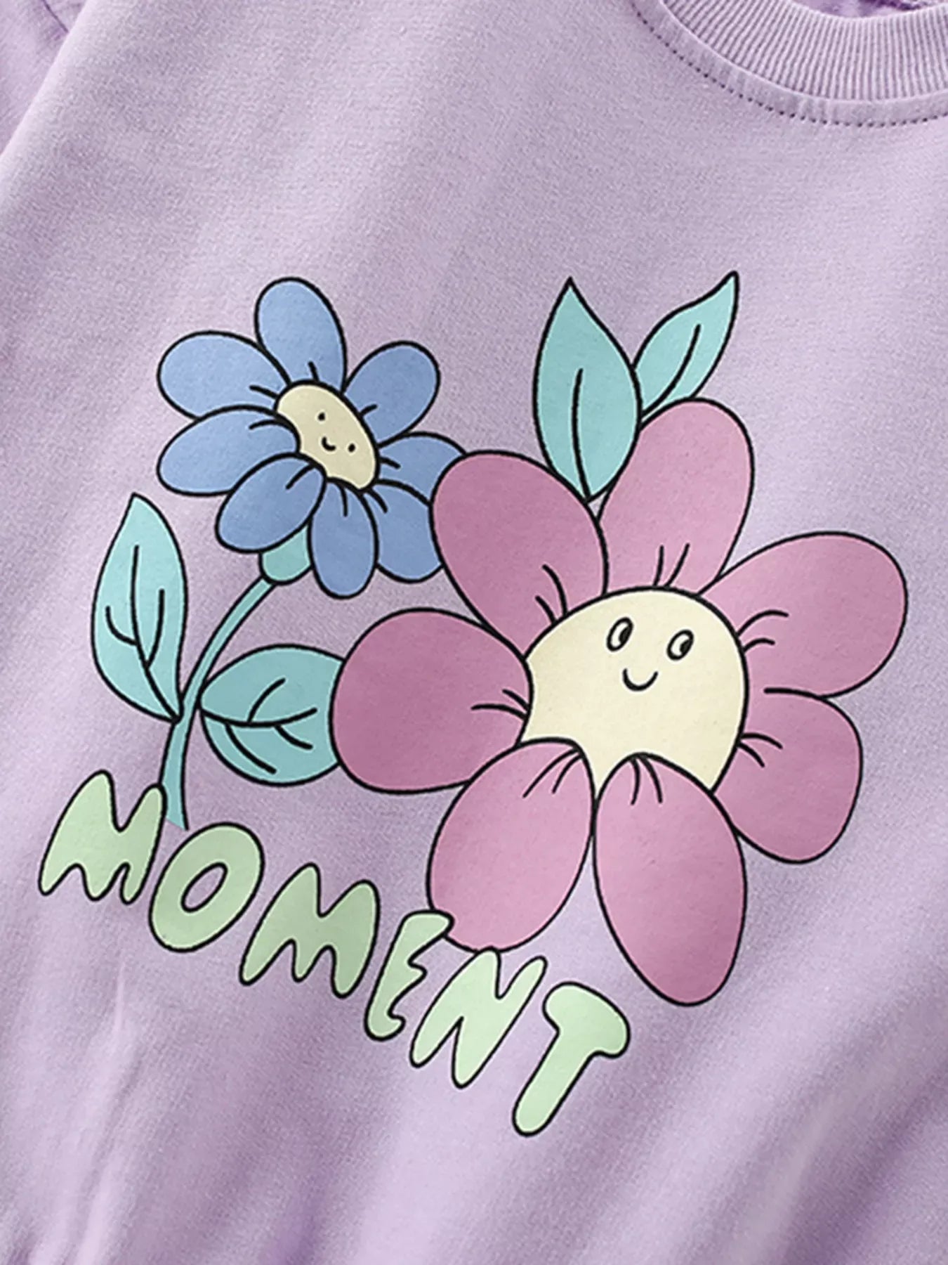 Trendsi Children's Floral Print Crew Neck Sweatshirt