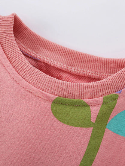 Trendsi Children's Floral Print Sweatshirt and Pants Set