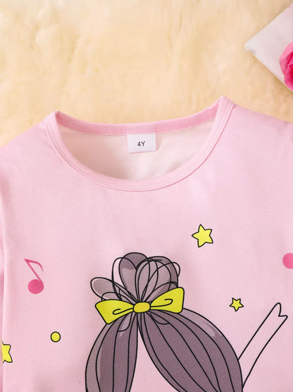 Trendsi Children's Graphic Long Sleeve Top and Pants Set