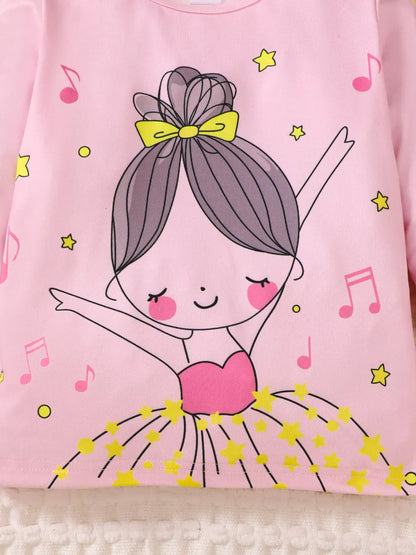 Trendsi Children's Graphic Long Sleeve Top and Pants Set