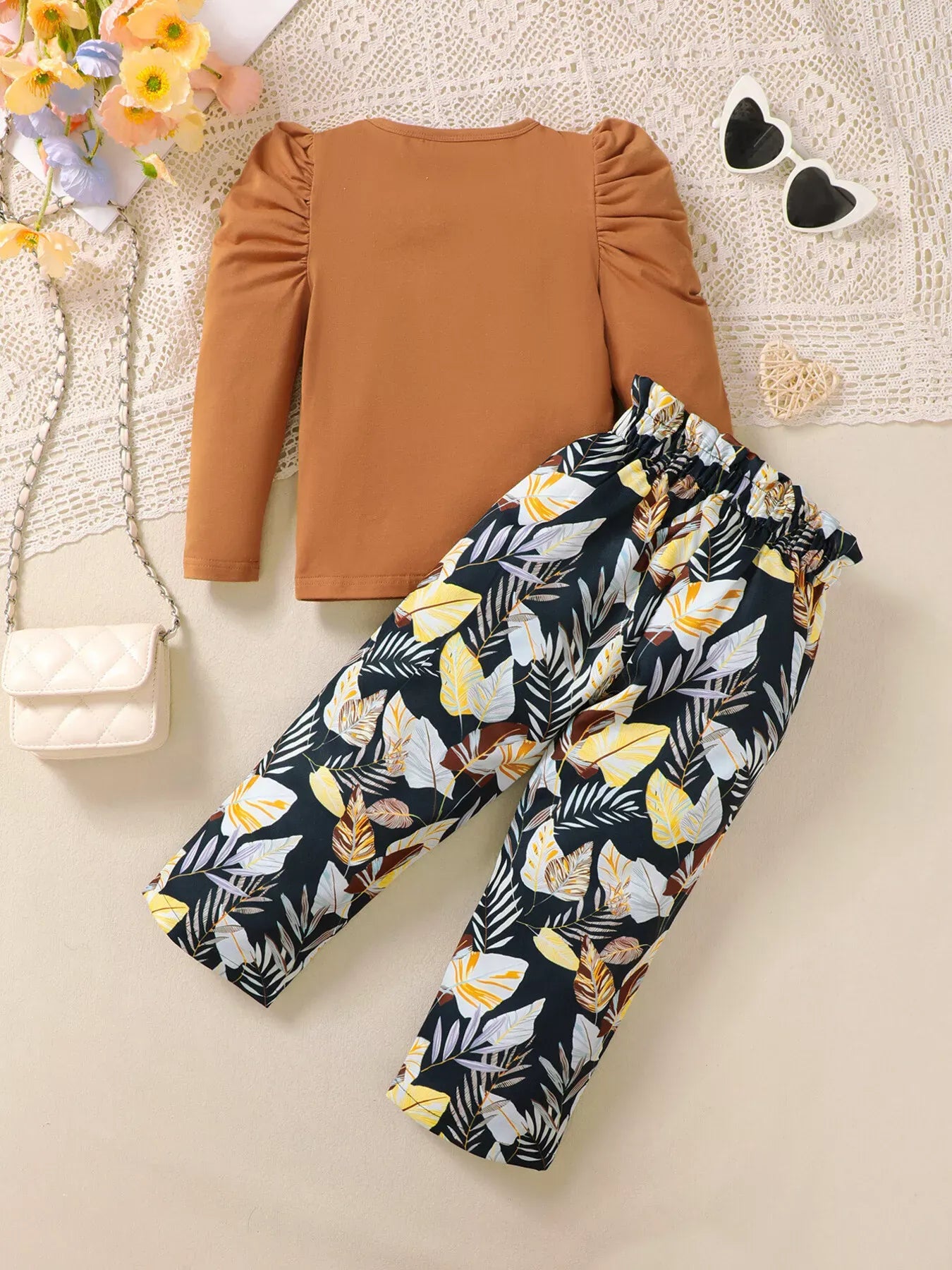 Trendsi Children's Graphic Top & Floral Pants Set