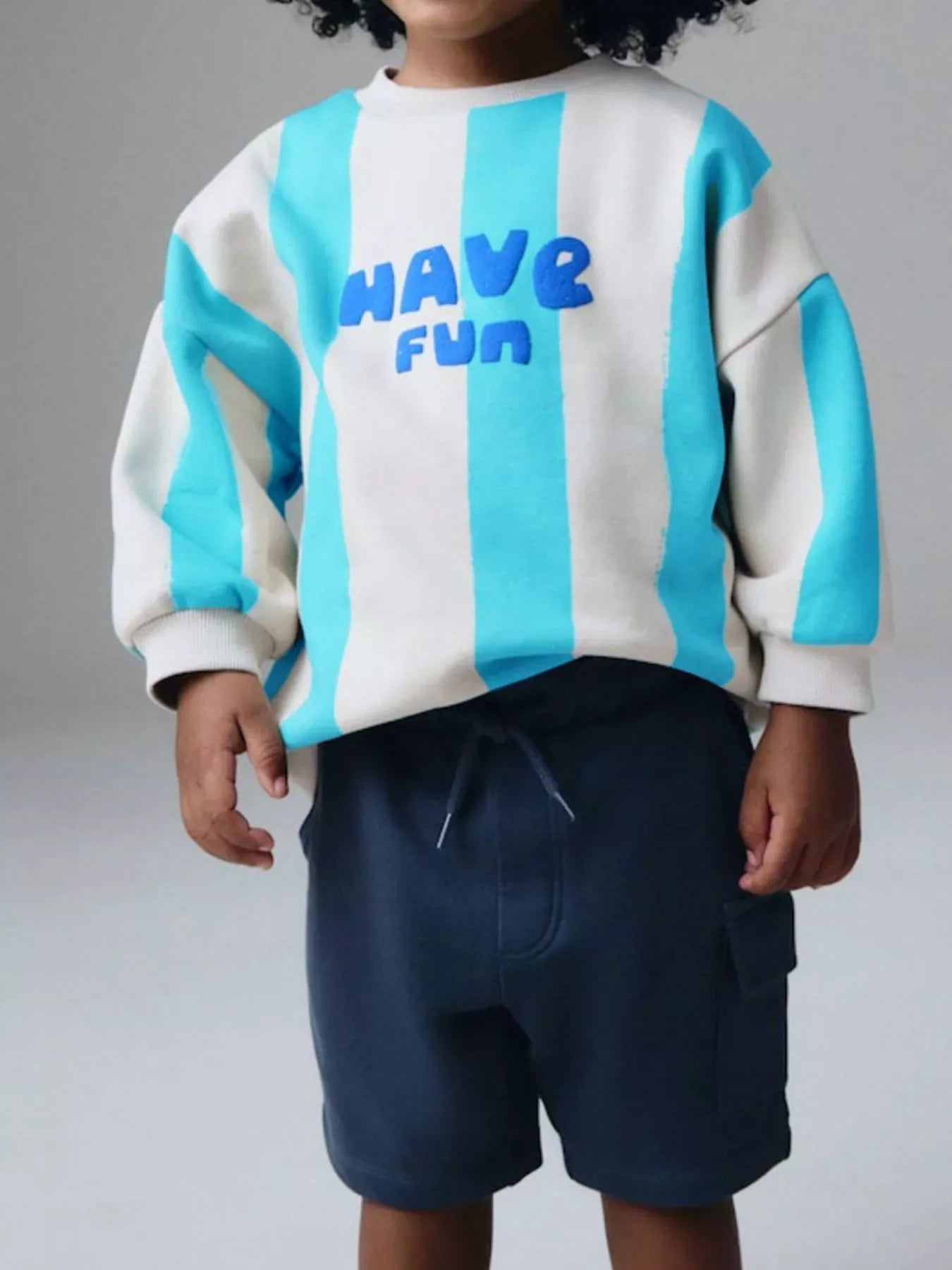 Trendsi Children's Have Fun Graphic Striped Sweatshirt