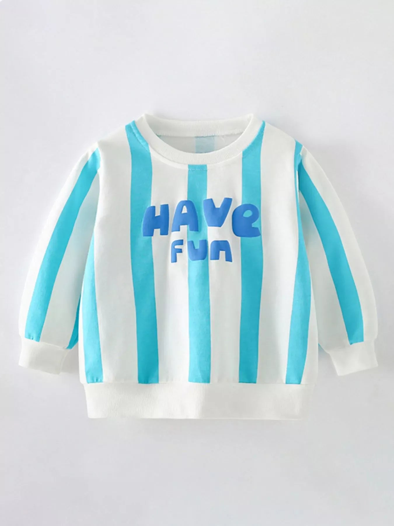 Trendsi Children's Have Fun Graphic Striped Sweatshirt