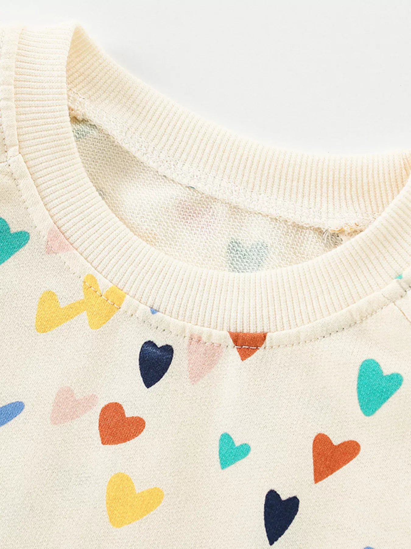 Trendsi Children's Heart Print Ruffle Hem Long Sleeve Top