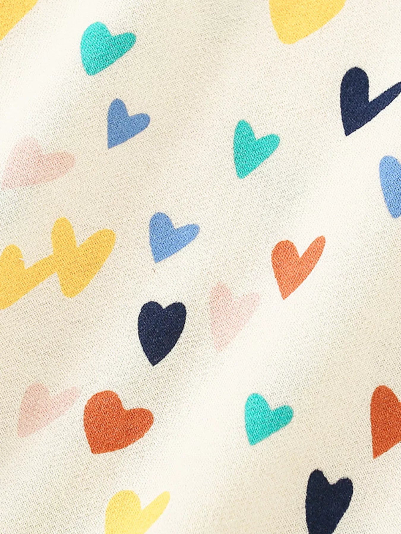 Trendsi Children's Heart Print Ruffle Hem Long Sleeve Top