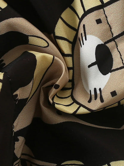 Trendsi Children's Lion Print Hooded Warm Padded Jacket