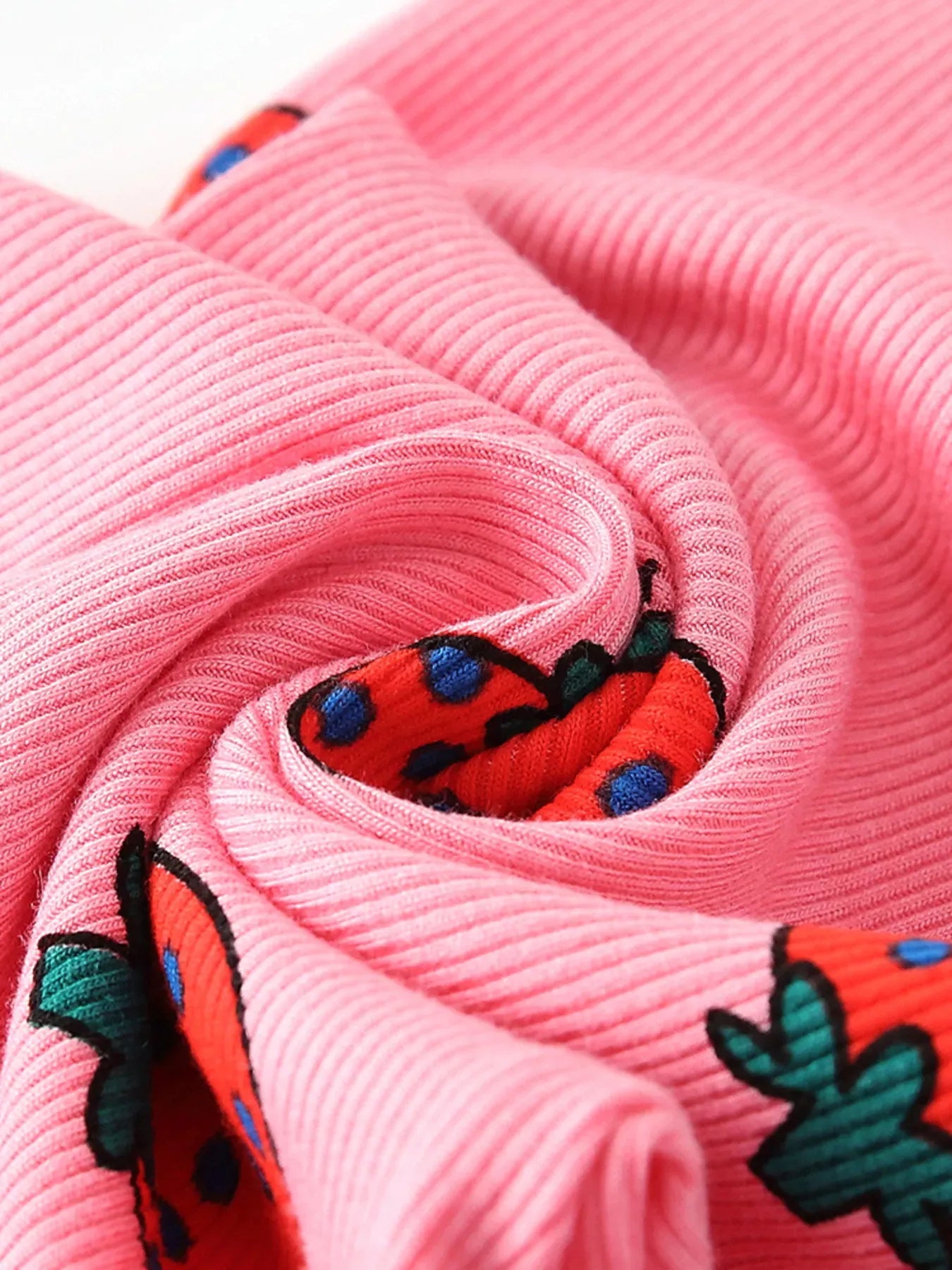 Trendsi Children's Strawberry Print Long Sleeve Top and Pants Set