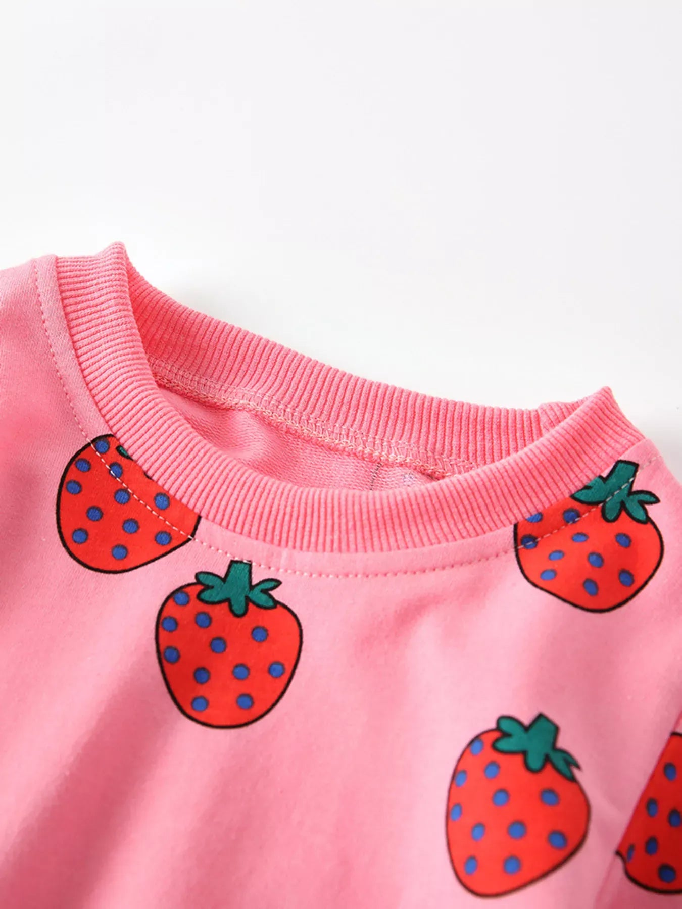 Trendsi Children's Strawberry Print Long Sleeve Top and Pants Set