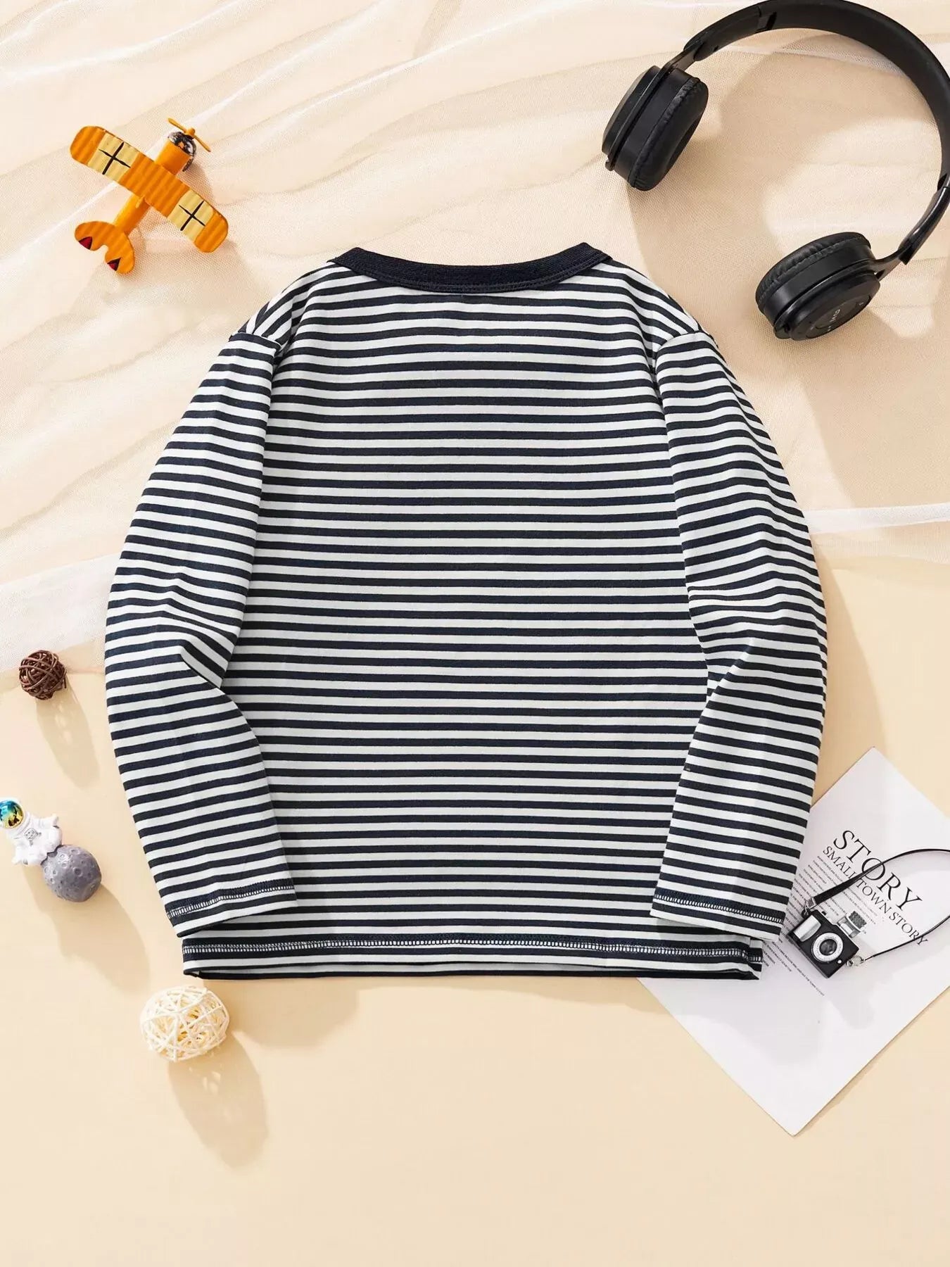 Trendsi Children's Striped Helicopter Long Sleeve T-Shirt