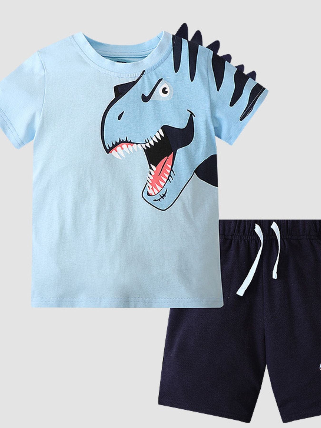 Trendsi Kids Clothing Children's Dinosaur Graphic Tee and Shorts Set
