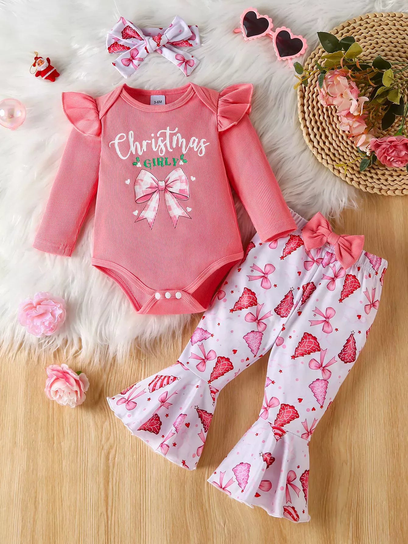 Trendsi Kids Clothing Children's Halloween Graphic Top and Pants 3-Piece Set with Headband