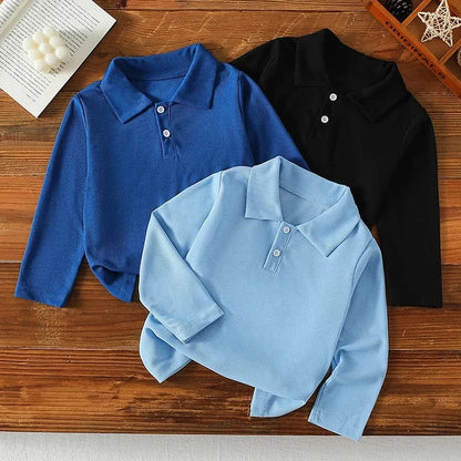 Trendy Kids Apparel Kids Clothing 3 Pcs Long Sleeved Polo Shirt Boys