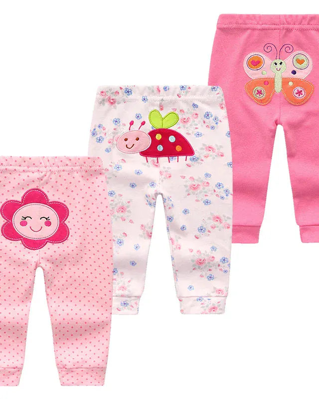 Trendy Kids Apparel Kids Clothing 3Pcs/lot Cartoon Print Baby Cotton Pants