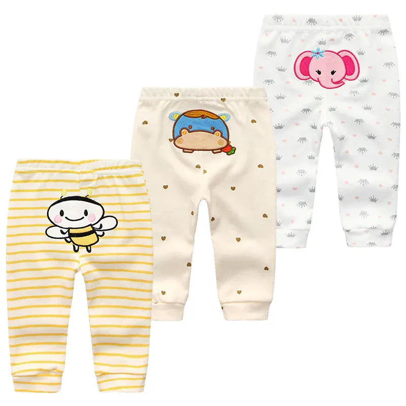 Trendy Kids Apparel Kids Clothing 3Pcs/lot Cartoon Print Baby Cotton Pants