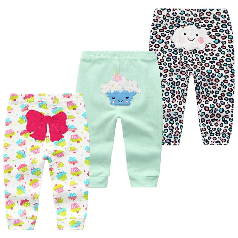 Trendy Kids Apparel Kids Clothing 3Pcs/lot Cartoon Print Baby Cotton Pants