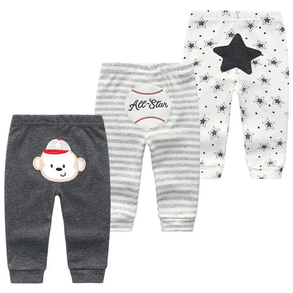 Trendy Kids Apparel Kids Clothing 3Pcs/lot Cartoon Print Baby Cotton Pants