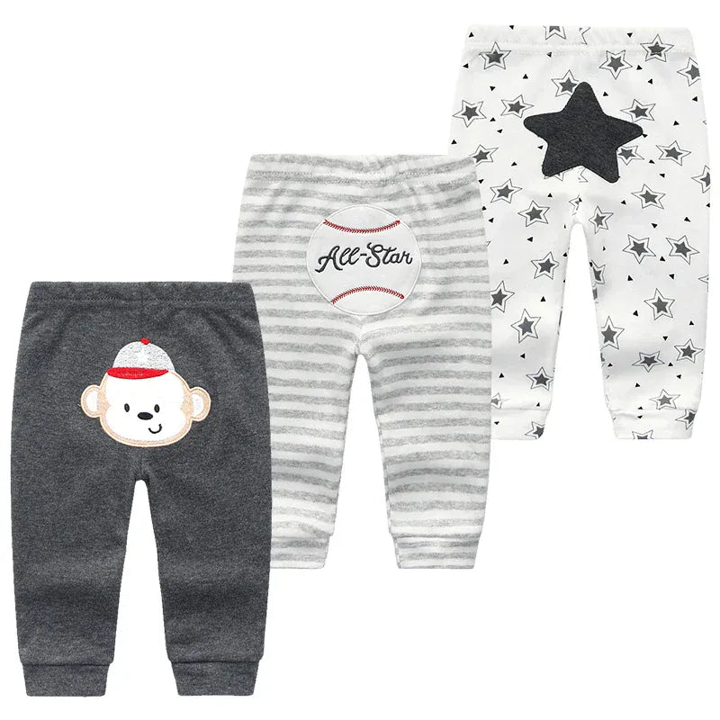 Trendy Kids Apparel Kids Clothing 3Pcs/lot Cartoon Print Baby Cotton Pants