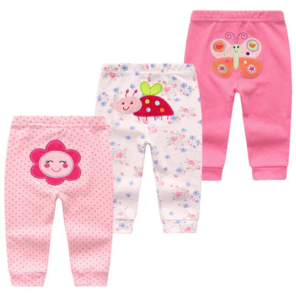Trendy Kids Apparel Kids Clothing 3Pcs/lot Cartoon Print Baby Cotton Pants