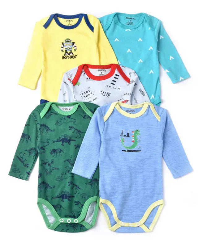Trendy Kids Apparel Kids Clothing 5Pcs Cotton Baby Bodysuits