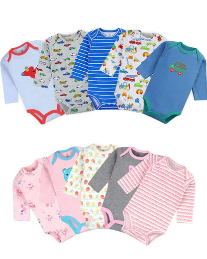 Trendy Kids Apparel Kids Clothing 5Pcs Cotton Baby Bodysuits