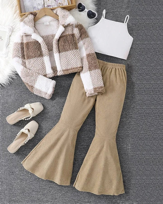 Trendy Kids Apparel Kids Clothing Autumn and winter girls' clothing 3-piece set